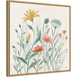 Amanti Art Wildflower Vibes III by Janelle Penner - 22" x 22" Framed Canvas Wall Art