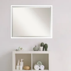 Amanti Art Svelte White Framed Bathroom Vanity Wall Mirror - 29 x 23 -Amanti Art Shop GUEST 6e9ad70f b485 48d1 a073 33c1cd4026a6