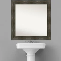 32" X 32" Non-Beveled Rail Rustic Char Bathroom Wall Mirror - Amanti Art 15 32" X 32" Non-Beveled Rail Rustic Char Bathroom Wall Mirror - Amanti Art -Amanti Art Shop GUEST 6e9c21f9 6823 42de 91ec 966794a18701