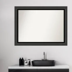 Amanti Art Tuxedo Black 43" x 32" Non-Beveled Bathroom Wall Mirror 17 Amanti Art Tuxedo Black 43" x 32" Non-Beveled Bathroom Wall Mirror -Amanti Art Shop GUEST 6f0b708e b25d 4a11 81b6 7f71fb1f4cd0