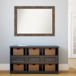 Amanti Art 43" x 32" Hardwood Mocha Real Wood Wall Mirror -Amanti Art Shop GUEST 6f55f27a a1eb 46af 9090 7177e87914c6