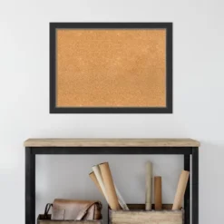 Amanti Art Natural Cork Board with Corvino Black Narrow Wood Frame (31 x 23 in) -Amanti Art Shop GUEST 7020ae98 073c 4513 ba32 b4c055f14d20