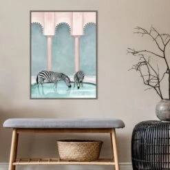 Amanti Art Office Gossip Zebras Framed Canvas Wall Art 23x30 Gray Wash -Amanti Art Shop GUEST 70c5a50f 7d53 42d2 a827 73929804ca56