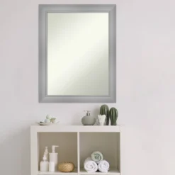 Amanti Art Flair Polished Nickel Bathroom Wall Mirror - 22" x 28" -Amanti Art Shop GUEST 70f8332b e4bf 4063 a008 8695d8f09fce