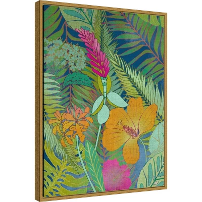 Amanti Art Tropical Tapestry II Hibiscus by Chariklia Zarris - 18" x 24" Framed Canvas Wall Art 3 Amanti Art Tropical Tapestry II Hibiscus by Chariklia Zarris - 18" x 24" Framed Canvas Wall Art