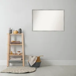Amanti Art Shiplap White Narrow Wood Bathroom Wall Mirror - 37" x 25" -Amanti Art Shop GUEST 71cc17e6 0a60 4a74 9727 4c0fdc87471b