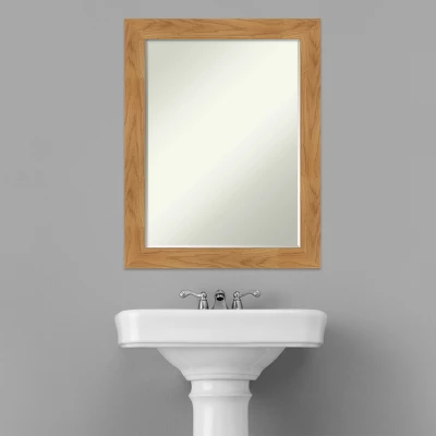 Amanti Art Carlisle Petite Bevel Wood Bathroom Wall Mirror - Blonde Finish 7 Amanti Art Carlisle Petite Bevel Wood Bathroom Wall Mirror - Blonde Finish - Image 5