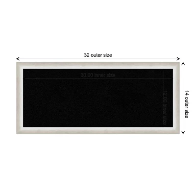 Amanti Art Two Tone Silver Wood Framed Black Cork Board - 32" x 14" 11 Amanti Art Two Tone Silver Wood Framed Black Cork Board - 32" x 14" - Image 9
