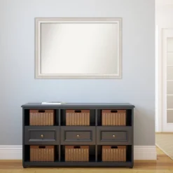 41" X 29" Non-Beveled Trio White Wash Silver Wall Mirror - Amanti Art -Amanti Art Shop GUEST 723c5865 e887 4ba9 81af e6cf3921f0fa