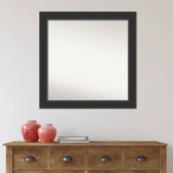 31" X 31" Non-Beveled Corvino Black Wood Wall Mirror - Amanti Art -Amanti Art Shop GUEST 726e5358 cd1d 4265 bf4e 3ec9d5d3126b