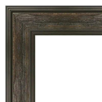 32" X 32" Non-Beveled Rail Rustic Char Bathroom Wall Mirror - Amanti Art 4 32" X 32" Non-Beveled Rail Rustic Char Bathroom Wall Mirror - Amanti Art - Image 2