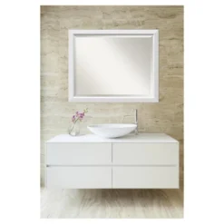 Amanti Art Blanco Wood Framed Beveled Wall Mirror - 32" x 26" White -Amanti Art Shop GUEST 73546792 4408 45bb 8d90 7126cb93e748