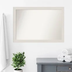 Amanti Art Rustic Plank White Narrow Bathroom Wall Mirror - 40" x 28" -Amanti Art Shop GUEST 7388ee1f 7df2 41c4 ac2b 6c9c12a2d635