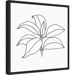 Amanti Art Foliage Contour III by Annie Warren 16" x 16" Framed Canvas Wall Art