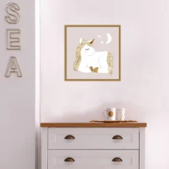 Amanti Art 'Sleepy Unicorn II' by Victoria Barnes 16x16 Framed Canvas Wall Art -Amanti Art Shop GUEST 7435b079 df23 4627 b6b6 04fb133fa857