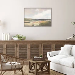 Amanti Art Dawn by the Water Neutral by Julia Purinton Framed Canvas Wall Art - 33" x 23" -Amanti Art Shop GUEST 75da1354 3124 4aa8 acdc d921471b358b