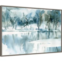 Amanti Art "Blue Tree Reflections" by Katrina Pete Framed Canvas Wall Art, 33" x 23"
