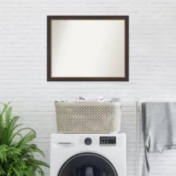 Amanti Art Ashton Black Non-Beveled Wood Bathroom Wall Mirror -Amanti Art Shop GUEST 76835294 62ba 4ca9 8a6a 9ab9eb21a9f2