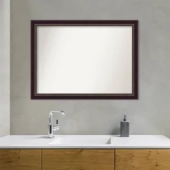 42" X 31" Non-Beveled Signore Bronze Wood Bathroom Wall Mirror - Amanti Art -Amanti Art Shop GUEST 7693cd8b c1ac 450b a286 3d36e6b76a75