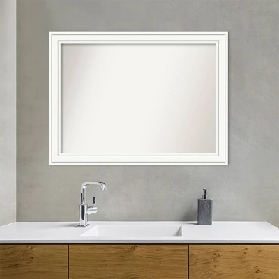 Amanti Art 43" x 32" Craftsman Wood Bathroom Wall Mirror in White 10 Amanti Art 43" x 32" Craftsman Wood Bathroom Wall Mirror in White - Image 8
