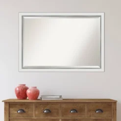Amanti Art Eva White and Silver Narrow Framed Wall Mirror, 39" x 27" 12 Amanti Art Eva White and Silver Narrow Framed Wall Mirror, 39" x 27" -Amanti Art Shop GUEST 76b734ae 13ca 4c65 92a1 5f9a80c5714e