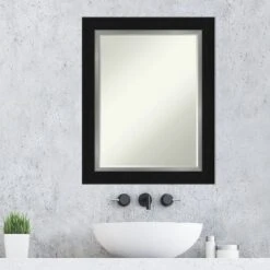 Amanti Art Eva Petite Bevel Bathroom Wall Mirror - Black and Silver 18 Amanti Art Eva Petite Bevel Bathroom Wall Mirror - Black and Silver -Amanti Art Shop GUEST 76d85a24 03d0 43fa 8ec7 478d958fede9