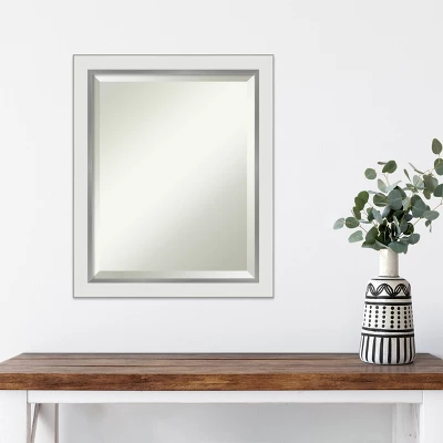 Amanti Art Eva Narrow Silver Framed Beveled Wall Mirror, 19" x 23" 7 Amanti Art Eva Narrow Silver Framed Beveled Wall Mirror, 19" x 23" - Image 5