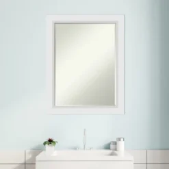 Amanti Art Blanco White Petite Bevel Wood Bathroom Wall Mirror, 28" x 22" 15 Amanti Art Blanco White Petite Bevel Wood Bathroom Wall Mirror, 28" x 22" -Amanti Art Shop GUEST 77c83cac ab84 4b4d b24c d6dd9e30fd3d