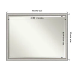 43" X 33" Beveled Salon Silver Narrow Wall Mirror - Amanti Art: Modern Polystyrene Frame, No Assembly Required -Amanti Art Shop GUEST 787fb6bb 56ef 43ec 8f46 77563ceaff8d