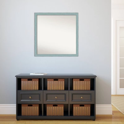 Amanti Art 28" x 28" Sky Blue Rustic Real Wood Non-Beveled Wall Mirror 7 Amanti Art 28" x 28" Sky Blue Rustic Real Wood Non-Beveled Wall Mirror - Image 5