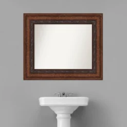Amanti Art Decorative Bronze Non-Beveled Bathroom Wall Mirror - 38" x 32" -Amanti Art Shop GUEST 796382e7 02e9 469d bb5e ad40a8867e22