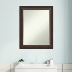 Amanti Art Lara Bronze Petite Bevel Wood Bathroom Mirror -Amanti Art Shop GUEST 7a2b33f4 f83b 40ee bfae e053209bf8da