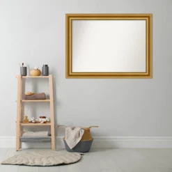 Amanti Art Parlor Gold Non-Beveled Bathroom Wall Mirror (44" x 33") -Amanti Art Shop GUEST 7a370968 31b9 464f 9cf3 179af35d0429