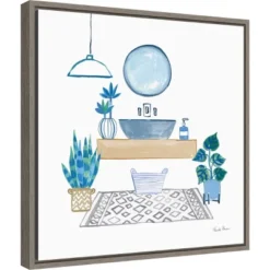 Amanti Art Relax I by Farida Zaman - 16" x 16" Framed Canvas Wall Art