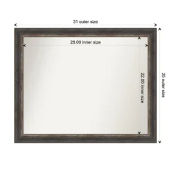Amanti Art Bark Rustic Char Narrow Non-Beveled Bathroom Wall Mirror -Amanti Art Shop GUEST 7abe6e4d a740 4c1a 8b9e e436ef067f94