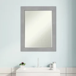 Amanti Art Vista Brushed Nickel Petite Bevel Bathroom Wall Mirror 28.25x22.25 -Amanti Art Shop GUEST 7ac538bd e3b8 4c71 9418 744812d84c61