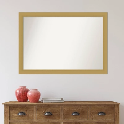40" X 28" Non-Beveled Grace Bathroom Wall Mirror Brushed Gold - Amanti Art 7 40" X 28" Non-Beveled Grace Bathroom Wall Mirror Brushed Gold - Amanti Art - Image 5