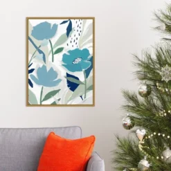 18" X 24" Song Of The Wind I Blue Flowers By Isabelle Z Framed Canvas Wall Art - Amanti Art -Amanti Art Shop GUEST 7b375657 69e1 4eb2 9019 4d70c1942cc4