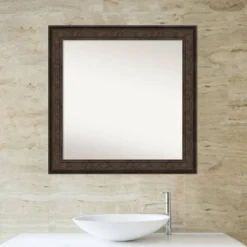 Amanti Art Ridge Bronze 32" x 32" Non-Beveled Bathroom Wall Mirror 14 Amanti Art Ridge Bronze 32" x 32" Non-Beveled Bathroom Wall Mirror -Amanti Art Shop GUEST 7b58de52 bce0 4990 831a 1b9b1ffeb627