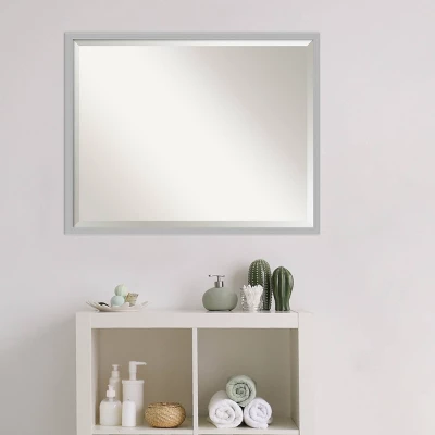 Amanti Art Hera Brushed Framed Bathroom Vanity Wall Mirror in Chrome 8 Amanti Art Hera Brushed Framed Bathroom Vanity Wall Mirror in Chrome - Image 6