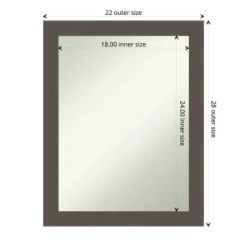 Brushed Non-Beveled Bathroom Wall Mirror -Amanti Art Shop GUEST 7bab4480 bf95 47ff bdb5 7cfc88dfc5fc
