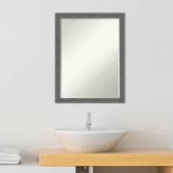 Amanti Art Dixie Grey Rustic Petite Bevel Wood Bathroom Wall Mirror (26.25 x 20.25) -Amanti Art Shop GUEST 7bc2b214 9cb4 49ac bd84 cf2825a113b9