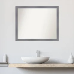 Amanti Art Edwin Gray Wood Bathroom Wall Mirror, 31" x 25" Non-Beveled 15 Amanti Art Edwin Gray Wood Bathroom Wall Mirror, 31" x 25" Non-Beveled -Amanti Art Shop GUEST 7c609c5b 125b 42fa ad64 60fef33e593b