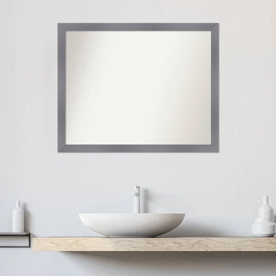 Amanti Art Edwin Gray Wood Bathroom Wall Mirror, 31" x 25" Non-Beveled 8 Amanti Art Edwin Gray Wood Bathroom Wall Mirror, 31" x 25" Non-Beveled - Image 6