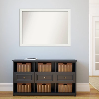 Amanti Art 42" x 31" Vanity White Narrow Non-Beveled Wall Mirror 7 Amanti Art 42" x 31" Vanity White Narrow Non-Beveled Wall Mirror - Image 5