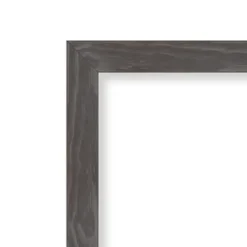 Amanti Art Woodridge Rustic Grey Petite Bevel Wood Bathroom Wall Mirror - 21 x 27 In.