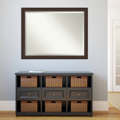 Amanti Art Beveled Wall Mirror - 45"x35" Lara Bronze Wood Framed Mirror 7 Amanti Art Beveled Wall Mirror - 45"x35" Lara Bronze Wood Framed Mirror - Image 5