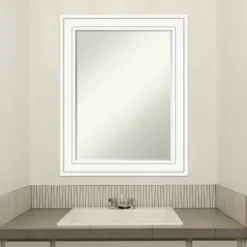 Amanti Art Craftsman White Petite Bevel Wood Bathroom Mirror (29 x 23 In.) -Amanti Art Shop GUEST 7de2b8fa 09bf 466c b5b0 0789cba4cddf