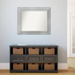 Amanti Art Romano Silver Wood Wall Mirror - 35" x 29" Modern Rectangle Decor -Amanti Art Shop GUEST 7e3505ce d369 4eca bac2 1c0a68eeb30e
