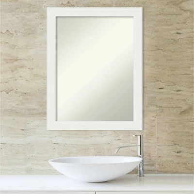 Amanti Art 22" x 28" Vanity White Narrow Non-Beveled Bathroom Wall Mirror 6 Amanti Art 22" x 28" Vanity White Narrow Non-Beveled Bathroom Wall Mirror - Image 4